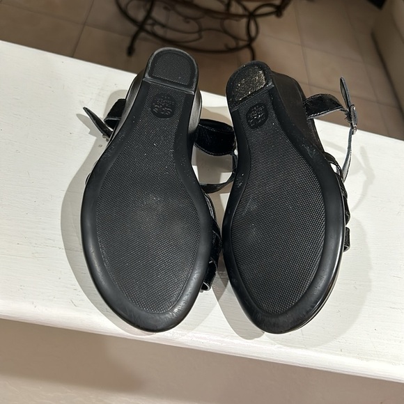 SAS Strippy Quarter Strap Wedge Sandal Size 6.5 W Black H9570493 - Picture 5 of 6